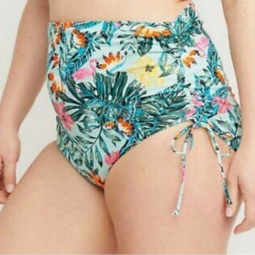 Swim by Cacique Tropical High-Waisted Bikini Bottom, Sz 28
